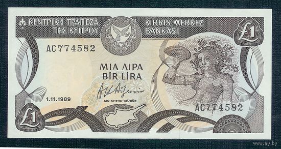 Кипр 1 фунт 1989 год, UNC