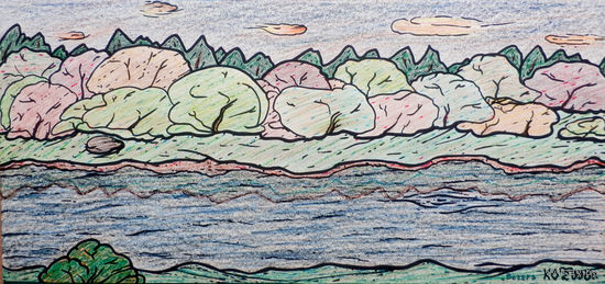 Вечер, смешанная техника,  2008, Котов Олег