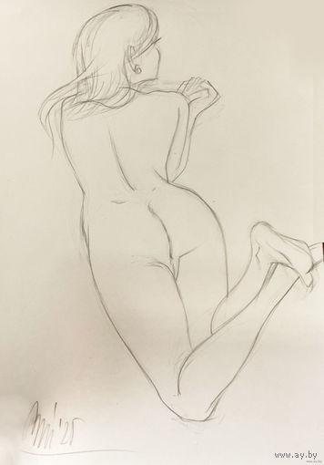 "Обнаженная со спины" набросок а3