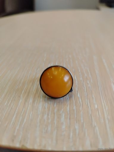 Серебряное кольцо с королевский янтарем СССР. 925.