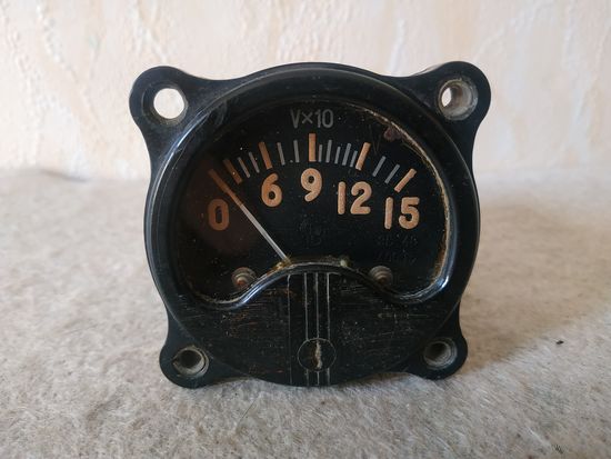 Вольтметр авиационный ЭВ-46 150В 400Гц (самолёты Як-12М, Л-29). СССР, 60-е годы прошлого столетия.