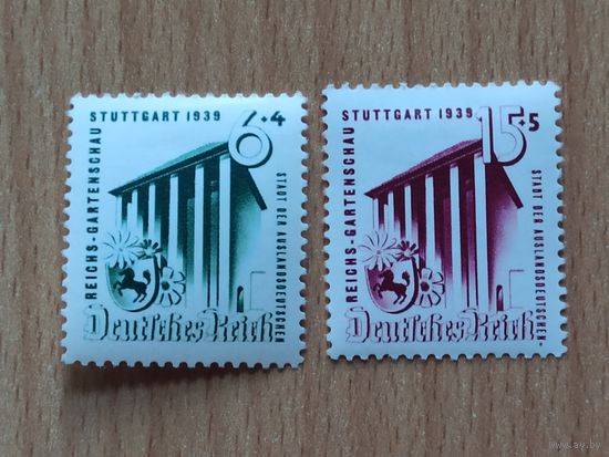 Выставка садоводства в Штутгарте, серия 2 марки, Mi 692-693, 22 апреля 1939 года. MLH.