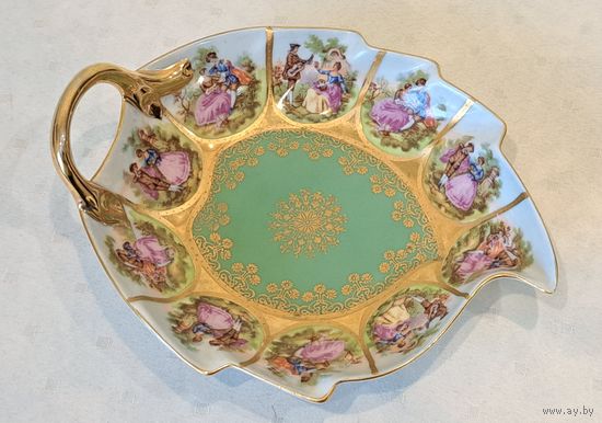 Конфетница Мадонна фарфор золочение ручная роспись JWK Dec. Karlsbad Bavaria Германия 1930 - 1945 гг.