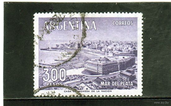Аргентина.Ми-771.Вид Мар-дель-Плата от моря. Серия: Личности и пейзажи.1962.