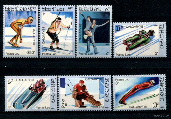 Лаос - 1987г. - Зимние Олимпийские игры - 7 марок - полная серия, MNH [Mi 965-971]. #O-Se-Z-1-6