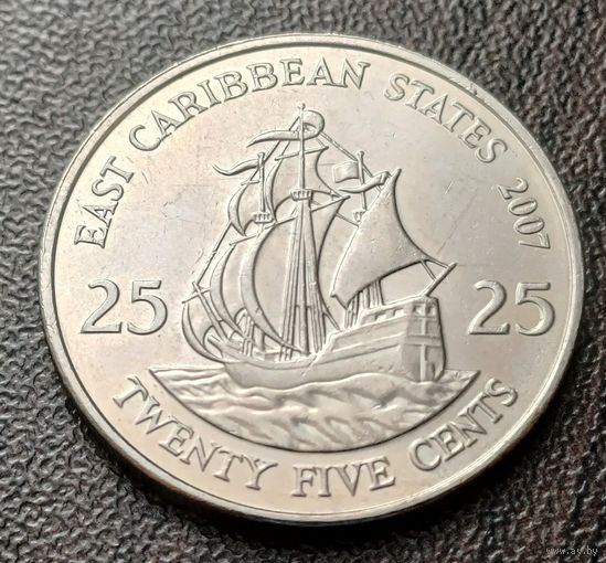 Восточные Карибы 25 центов, 2007    ( 2-8-4 )