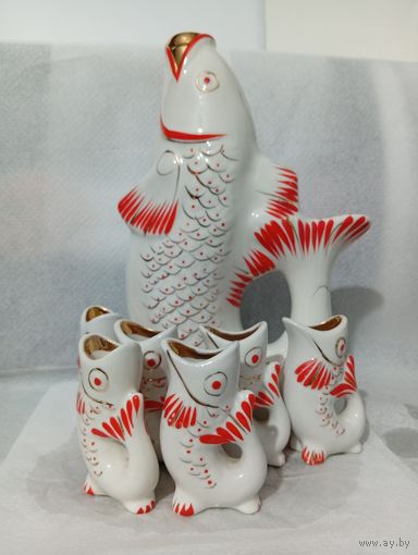 Графин рыбка и 6 стопок