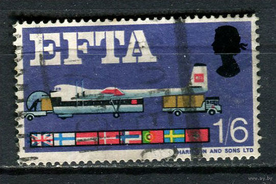 Великобритания - 1967 - Авиация 1,6Sh p - [Mi.445x] - 1 марка. Гашеная.  (Лот 7Hi)-T41P5