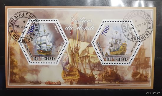 Чад. 2014 год. Флот. Парусники. Блок (947)