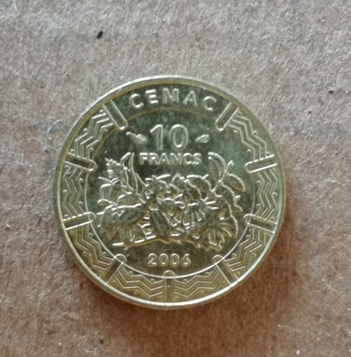 Центральная Африка (BEAC) 10 франков, 2006 г., KM# 19