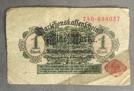 Банкнота 1 марка 1914 год. Германская империя.