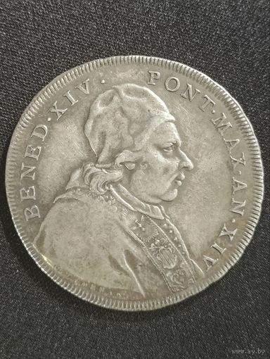 Ватикан. Папство. Бенедикт ХIV. Скудо 1754г. R