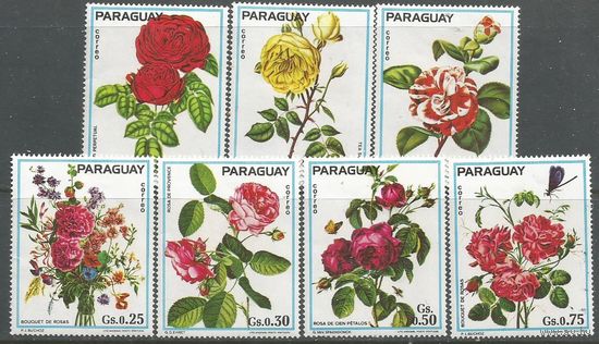 Парагвай. Розы. 1974г. St#2564-70. Серия.