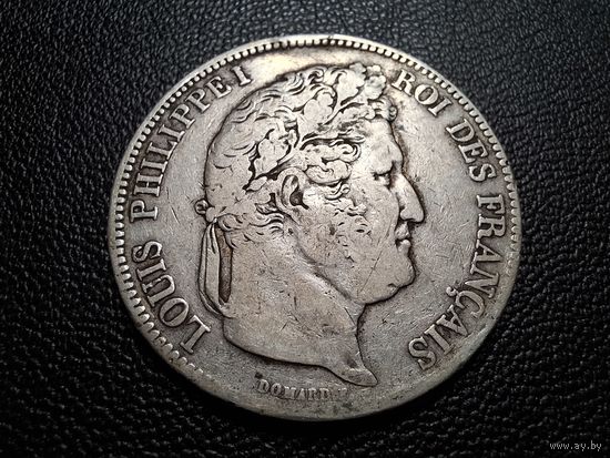 Франция 5 франков 1834  "A" - Париж Ag900
