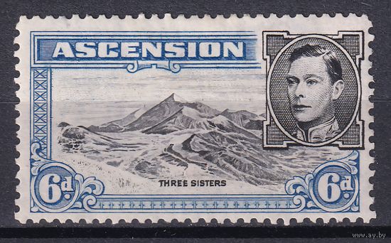 164.BrK. Великобритания. Колонии.  Асенсьон. Георг VI. Местные мотивы. 1944 г. 6d. Mi.#48C.