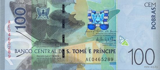 Сан Томе и Принсипи 100 добра образца 2016 года UNC p74