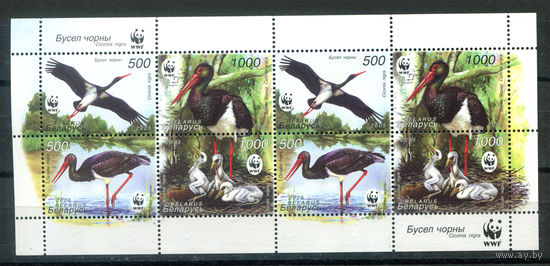 Беларусь - 2005г. - Чёрный аист - полная серия, MNH [Mi 597-600] - 1 малый лист