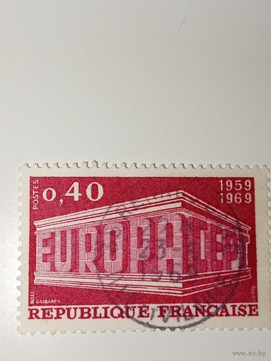Франция год 1969 год Europa CEPT, символизирующая единство Европы.
