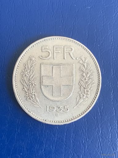 Швейцария 5 франков 1935 г серебро