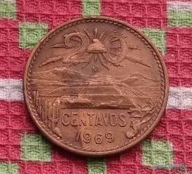 Мексика 20 центаво 1969 года. Орел.