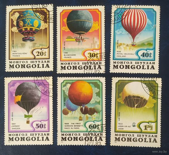 Монголия 1982 Воздухоплавание 6 из 7 наклейки.