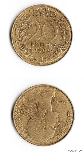 20 сантимов Франция 1983 год
