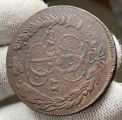 5 копеек 1763 ММ Красивый перечекан из 10 копеек 1762 года!