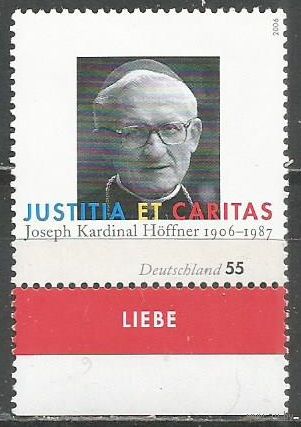 Германия. 100 лет со дня рождения И.Хефнера. Кардинал. 2006г. Mi#2572.