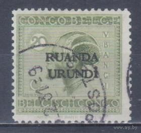 [1856] Бельгийская колония.Руанда-Урунди 1924. Культура и быт.Мужская прическа.20с. Гашеная марка.