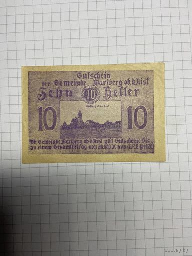 10 геллеров (нотгельды) Австрия.-2512