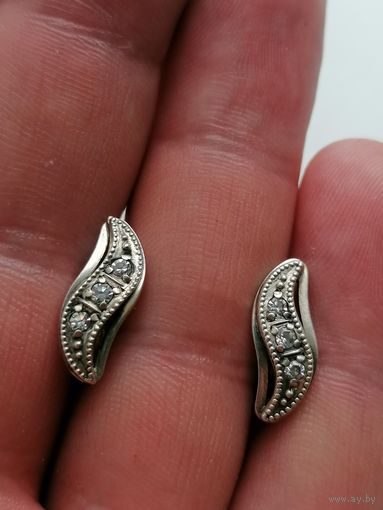 Серьги СССР, серебро 875 пробы