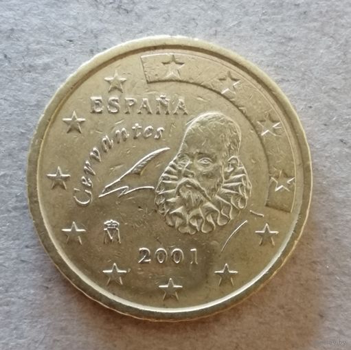 Испания 50 евроцентов 2001 год,  KM# 1045