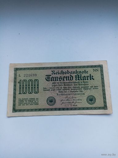 ГЕРМАНИЯ 1000 марок 1922 год