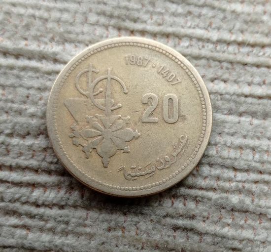 Werty71 Марокко 20 сантимов 1987