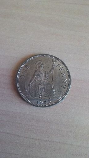 Великобритания, 1 пенни 1967 года.