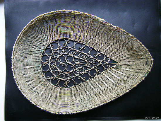 Конфетница из СССР. Скань. Мельхиор. 40-50-е годы.