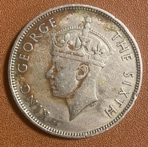 Монета 1 рупий 1950 год. Маврикий. Король Георг VI