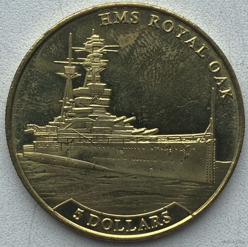 Науру 5 долларов 2016 г. Корабли. HMS Royal Oak