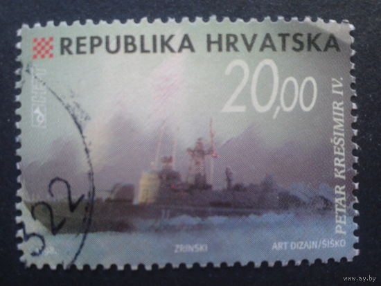 Хорватия 1998 стандарт, корабли Mi-6,5 евро гаш.