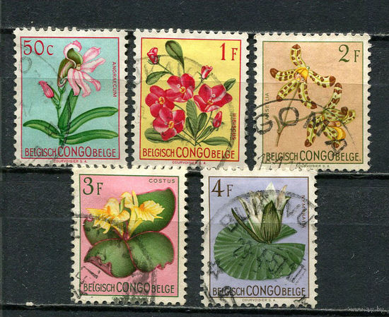 Бельгийское Конго - 1952 - Цветы - 5 марок. Гашеные.  (Лот 8JL)-TG2P32