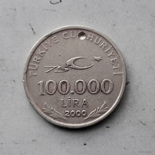 100.000 лир 2000 года. Турция. Турецкая республика.