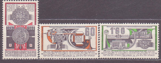 ЧЕХОСЛОВАКИЯ 1966 ГОД ФИЛАТЕЛИСТИЧЕСКАЯ ВЫСТАВКА БРНО СИМВОЛИКА ПОЛНАЯ СЕРИЯ MNH\\11