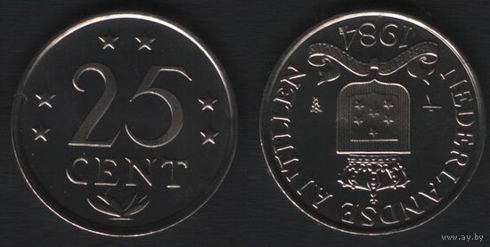 Нидерл. Антильские о-ва _km11 25 центов 1984 год (_8 ТОРГ ЛЮБОЙ