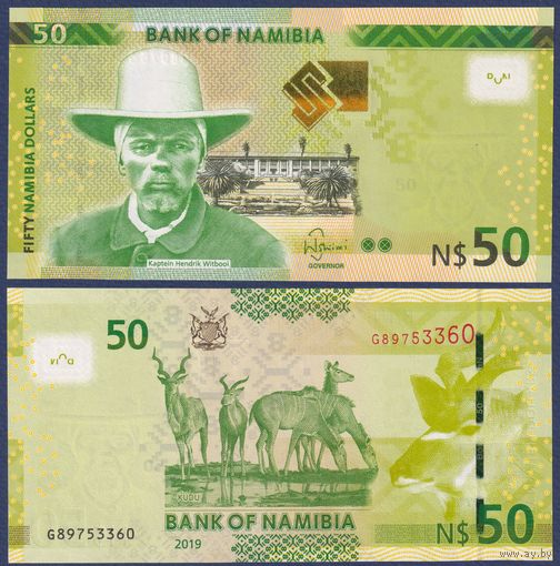 Намибия, 50 долларов 2019 г., P-13 (вождь Хендрик Витбой), UNC