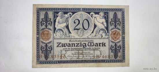 Германия 20 марок 1915