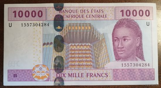 Камерун, Банк центральной Африки, 10000 франков 2002 г., отметка "U",  P:510U