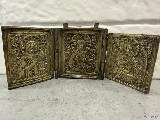 Складень трёхстворчатый Богоматерь, Иисус Христос, Иоанн Предтеча . Распродажа коллекции!!!