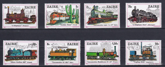 1979 г. Заир. Железная дорога ТРАНСПОРТ ПОЕЗДА  MNH