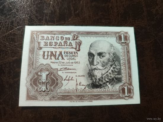 Испания 1 песета образца 1953 года UNC p144 серия Z