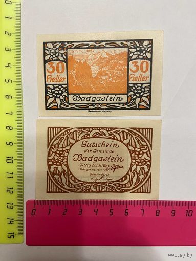 Австрия нотгельд 30 Бадгаштейн - 2301 (2)